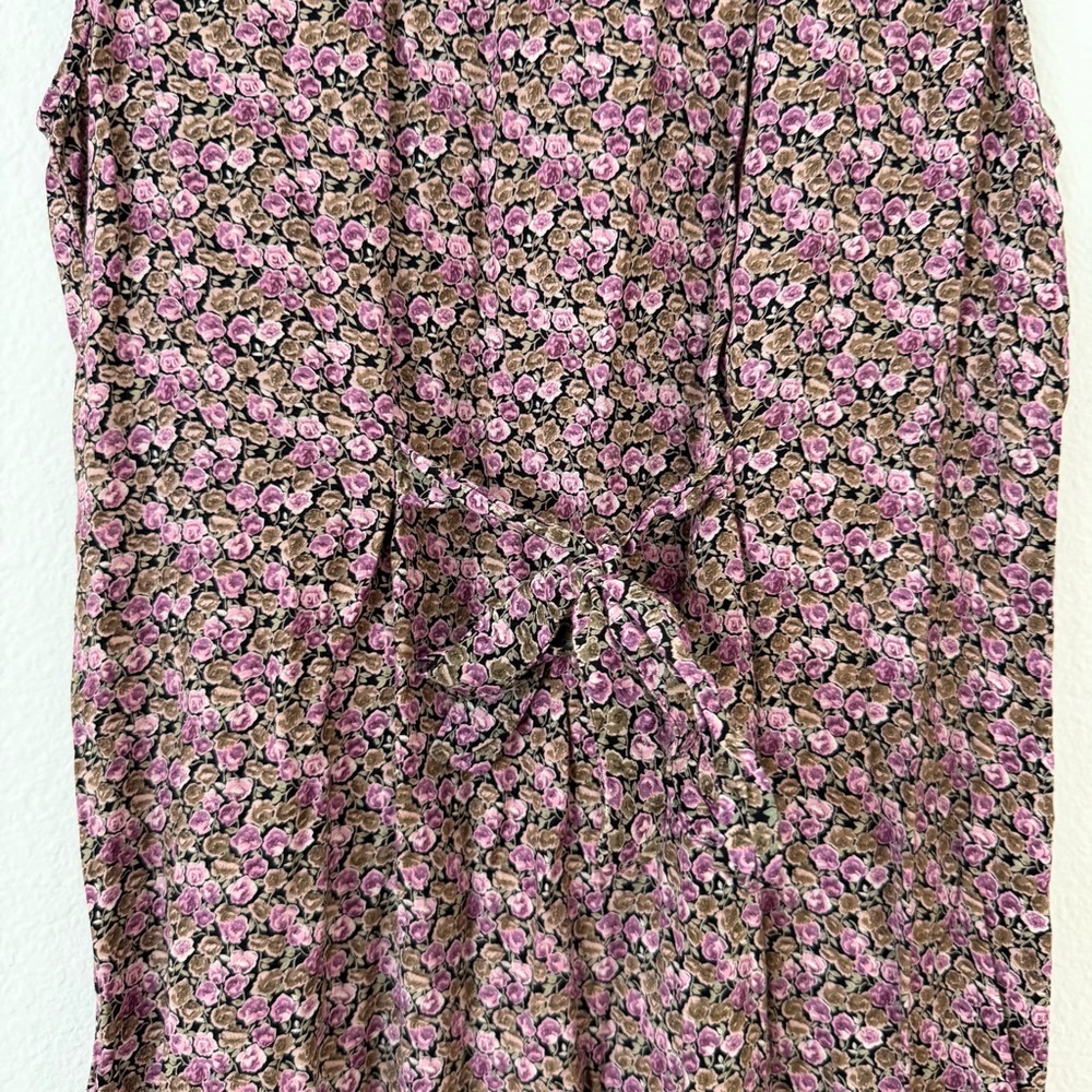 Vtg Robbie Bee Ditzy Floral Sleeveless Maxi Button Front Dress Size 10 Purple - Picture 5 of 9